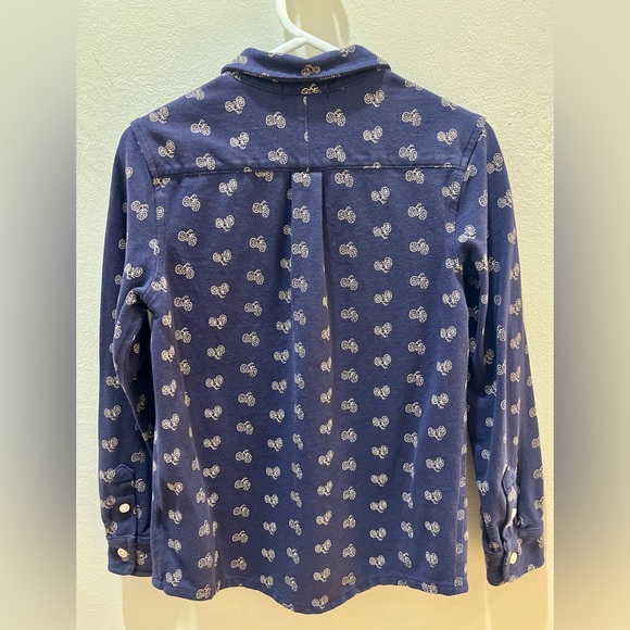 Polo by Ralph Lauren Knit Cotton Oxford Navy Blue Shirt Bicycle Print Boy Size 6 - Picture 8 of 9